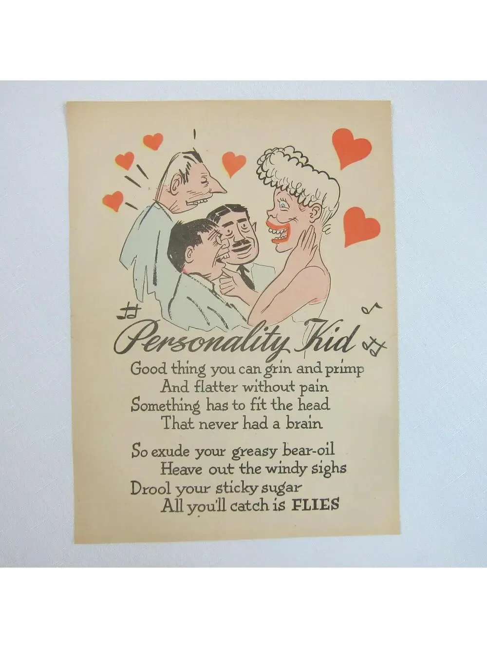 Vintage Vinegar Valentine Personality Kid Penny Dreadful Sarcasm Insult Ephemera